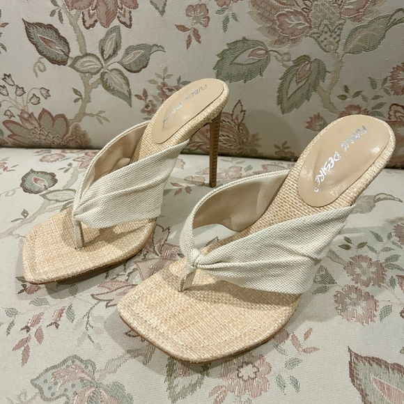 Public Desire Shoes - Public desire Cream Heeled Sandals